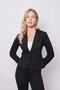 Women's Velvet Lycra Soft Textured Flato Pocketed Long Sleeve Buttoned Blazer Mono Jacket-Black - 6