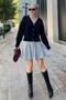 Black Buttoned Ribbed Detailed Knitwear Cardigan Mg2199 - 4