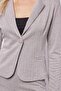 سترة نسائية منقوشة خفيفة الوزن من الليكرا ذات ملمس ناعم وياقة طويلة الأكمام - بيج هاكيهيرت - 7