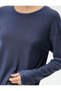 Sports T-Shirt Long Sleeve Crew Neck Viscous Fabric with Back Slit Detail - 5