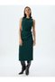 Pencil Dress Midi Length Sleeveless Crew Neck Crepe Fabric Slim Fit - 3