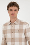 Men's Khaki Long Sleeve Shirt 50283363-Vr027 - 2