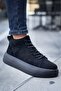 Le10 Lace-Up Men's High Black Sole Black Suede Sports Boots - 7