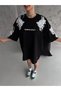 Dressify Women’S Fashion Unisex Flocked Embossed Printed T-Shirt - Black