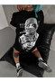   Unisex Printed Oversize T-Shirt - Black - 4