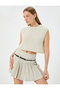 Patterned Round NecK Short Hair Knitted Sweater