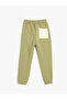 Jogger Sweatpants Tie Waist Color Blocked Cotton Raised - 2