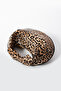 Moon Women's Knitted Patterned Leopard Patterned Knot Detailed Design Handbag Leopard - 5