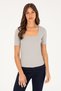 Women's Gray Melange Square Neck T-Shirt 50305762-Vr086