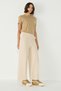 Women's Palazzo Sweatpants with Sewing Detail 746 Beige - 5