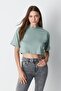 Crew Neck 2-Piece Crop T-Shirt 959 Çağla/Dried Rose - 8