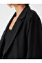 3/4 Sleeve Reverse Double Breasted Collar Loose Fit Blazer Jacket - 5