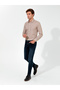 Khaki Slim Fit Long Sleeve Shirt 50255589-Vr027
