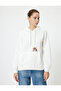Oversize Hooded Sweatshirt with Pocket Detail and Cat Embroidery - 3