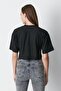Crew Neck 2-Piece Crop T-Shirt 959 Black/White - 5