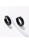 Earrings Steel Women Men Hoop Imported Black 316 L Stainless Tarnish Resistant 5 mm - 3