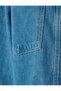 Oversize Denim Shirt Jacket with Pocket Detail, Classic Collar, Buttoned - 6