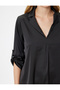 Satin Blouse 3/4 Sleeve Loose Fit - 5