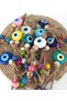 Evil Eye Bead Keychain 10 Pieces Mixed Color Evil Eye Repellent Evil Eye Hand Made Wicker Colored Wooden Beaded Evil Eye - 3