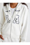 Hooded Oversize Sweatshirt Zippered Printed Pocket - 5