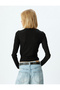 Ribbed Draped Long Sleeve Crew Neck Bodysuit - 4