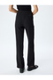 Regular Fit Ribbed Straight Leg Fabric Trousers - 4