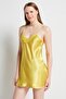 005 Women's Satin Nightgown Light Yellow