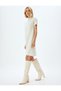 Mini Dress Short Sleeve Stand Collar Slim Fit - 2