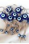 Nazar Bead Keychain 10 Pieces Evil Eye Repellent Evil Eye Hand Made Wicker Blue Beaded Evil Eye Car Ornament - 5