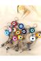 Nazar Boncuk Keychain 20 Pieces Evil Eye Repellent Evil Eye Hand Made Wicker Colored Beaded Evil Eye Keychain - 3
