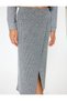 Front Slit Detailed Ribbed Midi Double Breasted Knitwear Skirt - 5