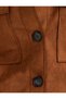 Covered Pocket Detailed Buttoned Comfortable Fit Faux Suede Jacket - 6