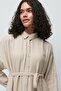 Organic Cotton Muslin Long Sleeve Dress 9128 Light Beige - 4