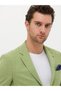 Green Slim Fit Wool Linen Blended Jacket 50264777 -Vr087 - 2