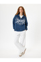 Half-Zip Sweatshirt Oversize College Print with Pocket Detail - 2