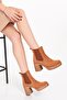 Plus-Artı006-0151-S Women's Tan Suede Platform Heeled Boots - 3