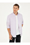 Lilac Slim Fit Linen Blended Shirt 50266184-Vr034