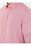 Red Slim Fit Linen Blended Shirt 50266184-Vr030 - 7