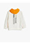Hooded Sweatshirt with Slogan Print and Color Block - 2