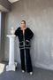Crew Neck Double Jacket Trousers Knitwear Set