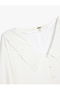 Scalloped Shirt Long Sleeve Wide Pointed Collar Viscose Fabric - 3