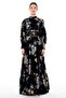 Corset Detail Jacquard Dress Black