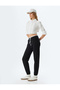 Jogger Sweatpants Double Waist Detailed Lace up Ribbon Pocket Comfortable Fit
