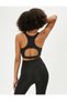 Sports Bra Covered Back Window Detailed Print Detailed - 4