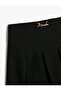 Pleated Viscose Skirt with Buckle Detail - 3
