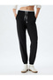 Jogger Sweatpants Double Waist Detailed Lace up Ribbon Pocket Comfortable Fit - 3