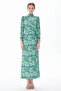 Long dress with Double-Breasted front, green.