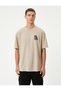 Oversize T-Shirt with Graffiti Print, Short Sleeve, Crew Neck, Cotton Blend - 3