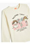 T-Shirt Print Detailed Long Sleeve Crew Neck Cotton - 3