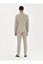 Beige Slim Fit Wool Cashmere Blended Striped Fabric Pants 50272619-Vr011 - 4